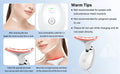 Instructions for using the 7 in 1 Facial Massager with warm tips for safe usage and application methods.